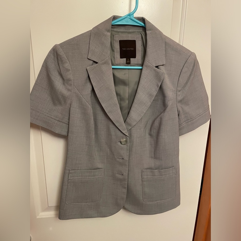 The Limited Short Sleeved Gray Dress Blazer Size S